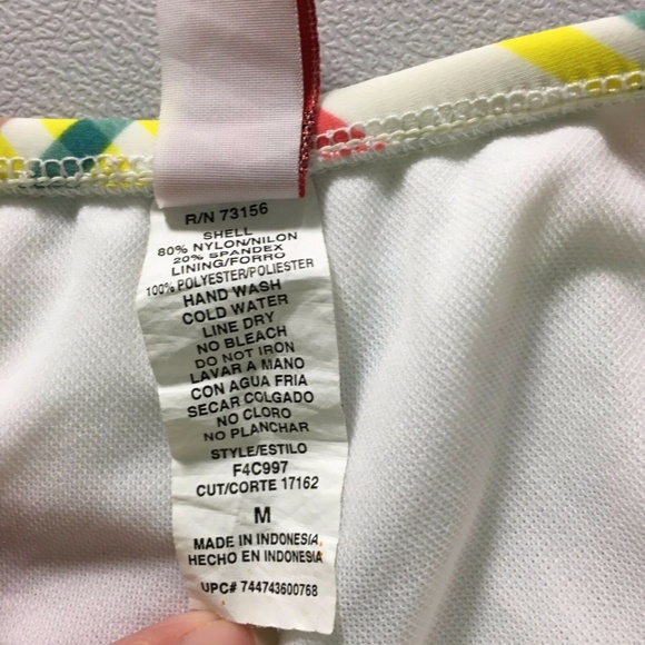 First Kiss Bikini Bottom Size Medium Multi Colored Plaid Stripe - Picture 8 of 10